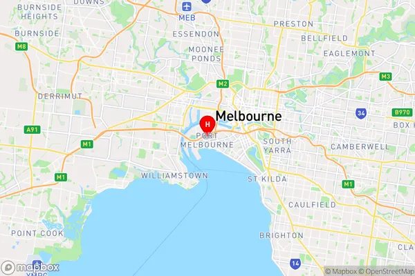 Port Melbourne,Victoria Area Map