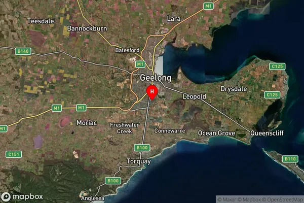 Grovedale East,Victoria Satellite Map