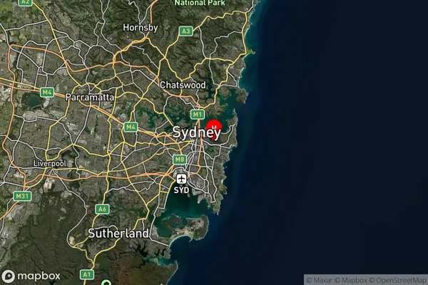 Woollahra,New South Wales Satellite Map