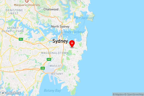 Woollahra,New South Wales Area Map