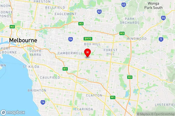 Deakin University,Victoria Area Map