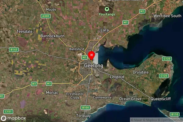 Geelong West,Victoria Satellite Map