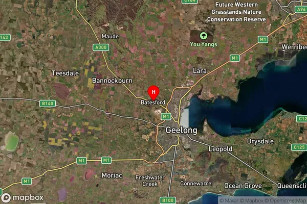 Batesford,Victoria Satellite Map