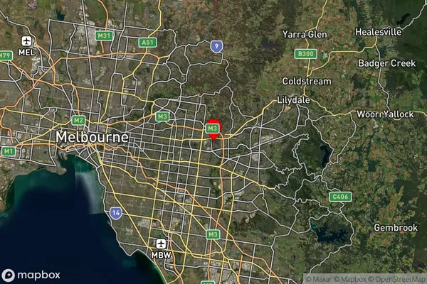 Mitcham,Victoria Satellite Map