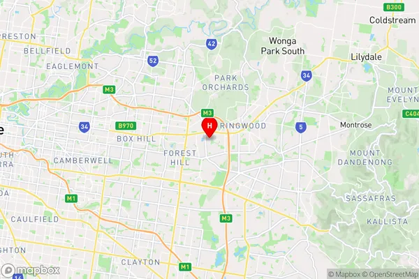 Mitcham,Victoria Area Map