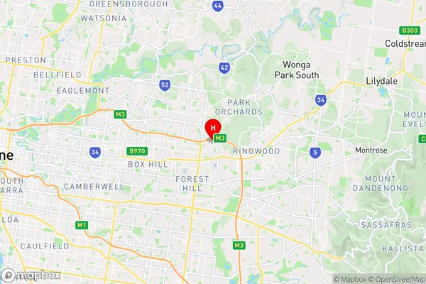 Mitcham North,Victoria Area Map