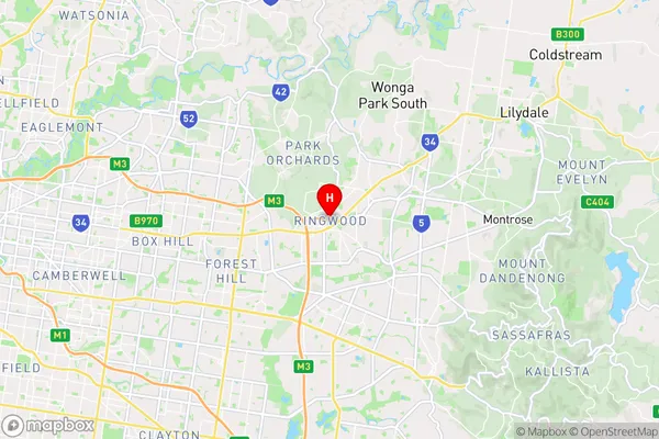 Ringwood,Victoria Area Map