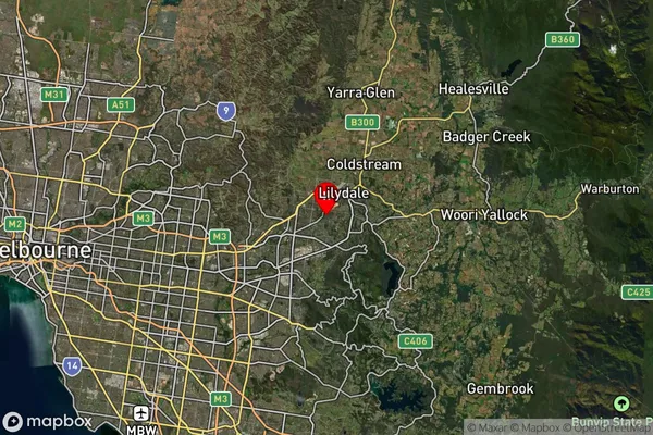 Mooroolbark,Victoria Satellite Map