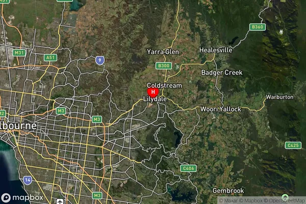 Lilydale,Victoria Satellite Map