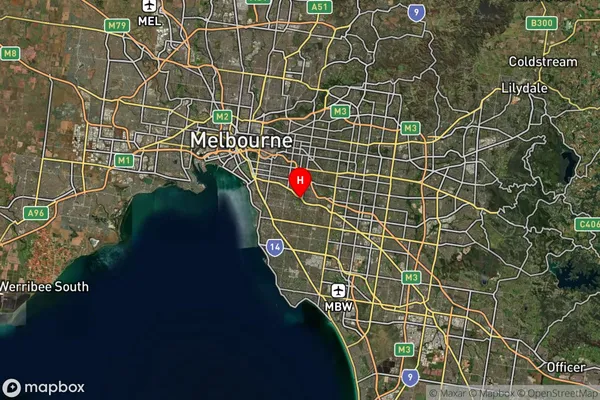 Caulfield East,Victoria Satellite Map