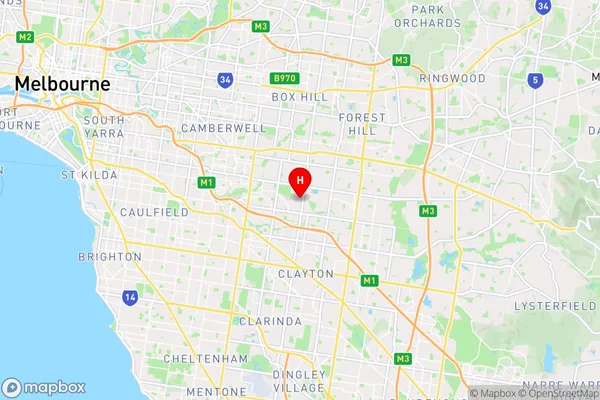 Mount Waverley,Victoria Area Map