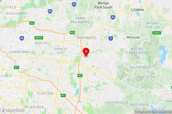 Wantirna,Victoria Area Map