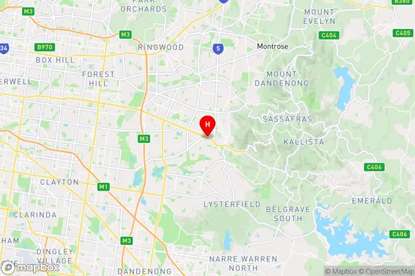 Ferntree Gully,Victoria Area Map