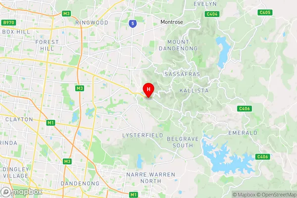 Upper Ferntree Gully,Victoria Area Map