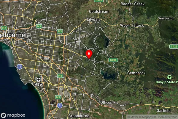 Upwey,Victoria Satellite Map