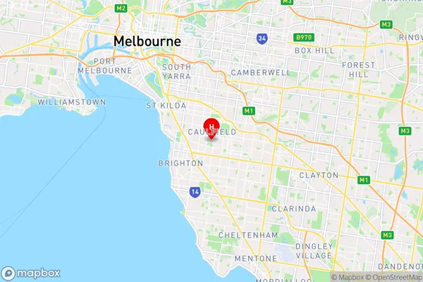 Caulfield South,Victoria Area Map