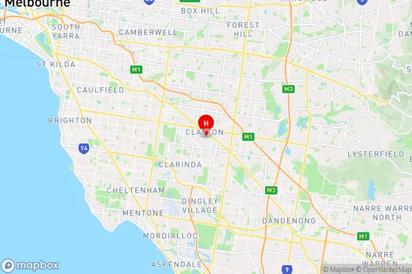 Clayton,Victoria Area Map