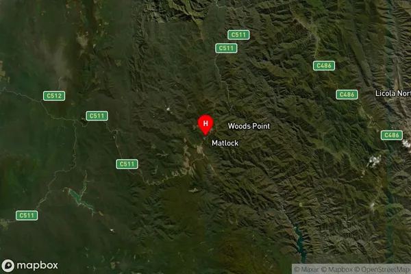 Matlock,Victoria Satellite Map