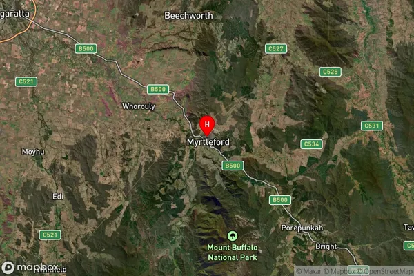 Myrtleford,Victoria Satellite Map