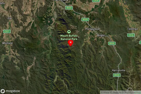 Mount Buffalo,Victoria Satellite Map