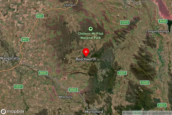 Beechworth,Victoria Satellite Map