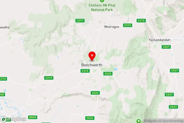 Beechworth,Victoria Area Map