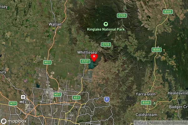 Yan Yean,Victoria Satellite Map