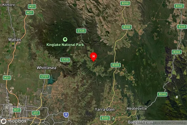 Kinglake Central,Victoria Satellite Map