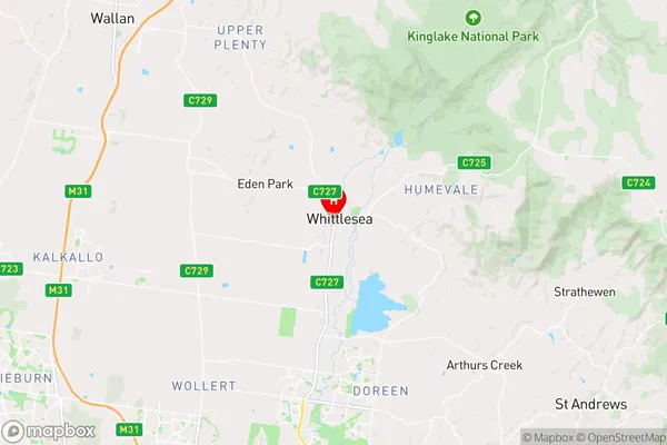 Whittlesea,Victoria Area Map