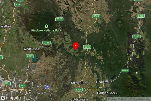 Kinglake,Victoria Satellite Map