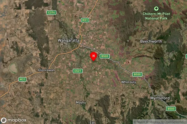 Milawa,Victoria Satellite Map