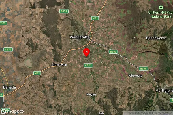 Oxley,Victoria Satellite Map