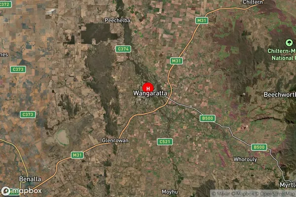 Wangaratta Forward,Victoria Satellite Map