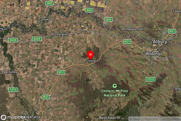 Chiltern,Victoria Satellite Map