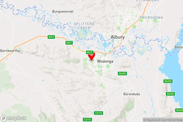 West Wodonga,Victoria Area Map