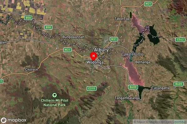 Wodonga,Victoria Satellite Map