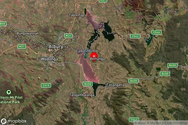 Bethanga,Victoria Satellite Map