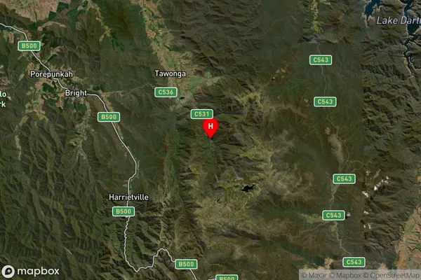 Bogong,Victoria Satellite Map