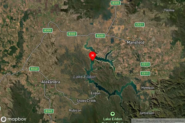 Lake Eildon,Victoria Satellite Map