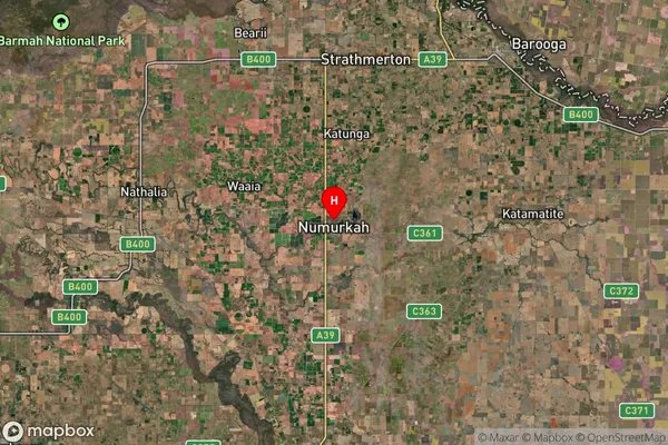 Numurkah,Victoria Satellite Map