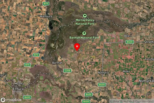 Picola West,Victoria Satellite Map