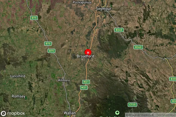 Broadford,Victoria Satellite Map