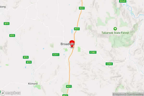 Broadford,Victoria Area Map