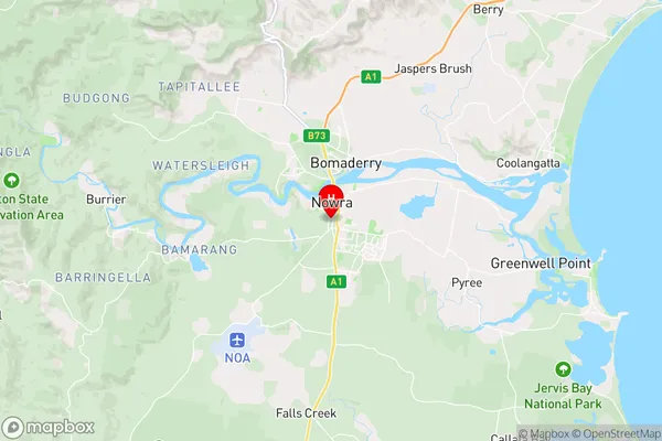 Nowra Dc,New South Wales Area Map