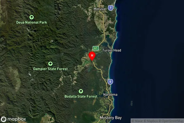 Bodalla,New South Wales Satellite Map