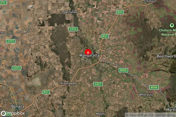 Wangaratta,Victoria Satellite Map