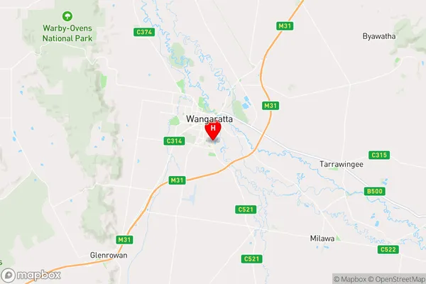 Wangaratta,Victoria Area Map