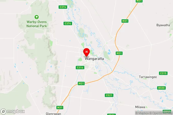 Wangaratta West,Victoria Area Map