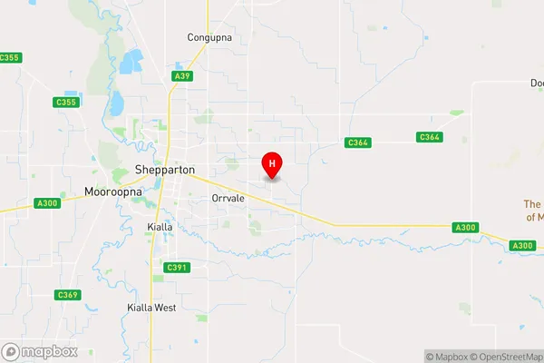 Shepparton East,Victoria Area Map