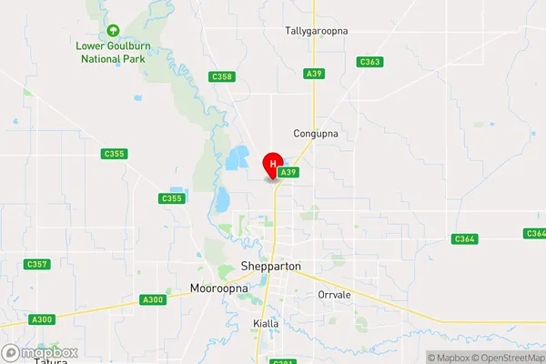 Shepparton North,Victoria Area Map